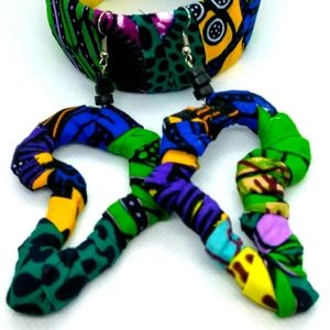 Ankara earrings w/bracelet